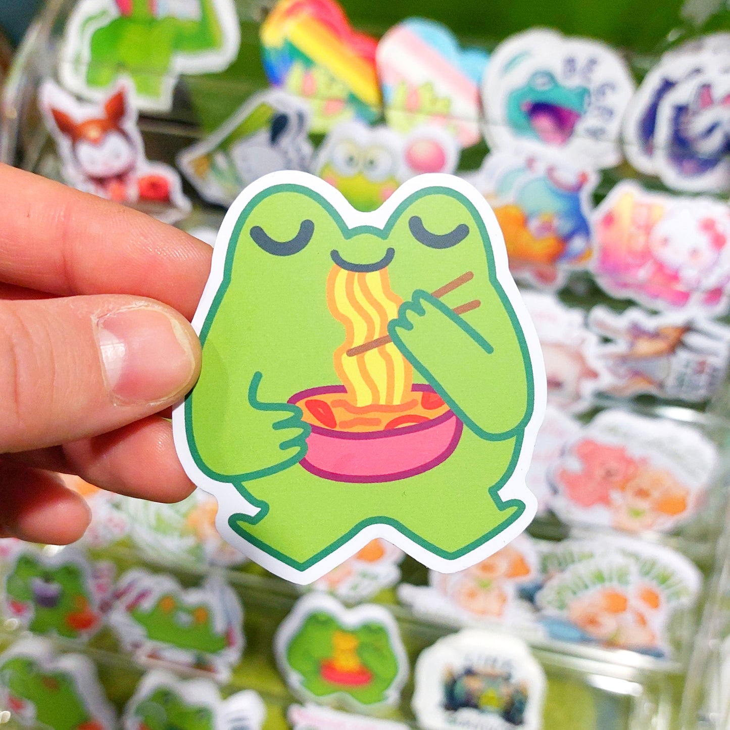 ramen frog sticker