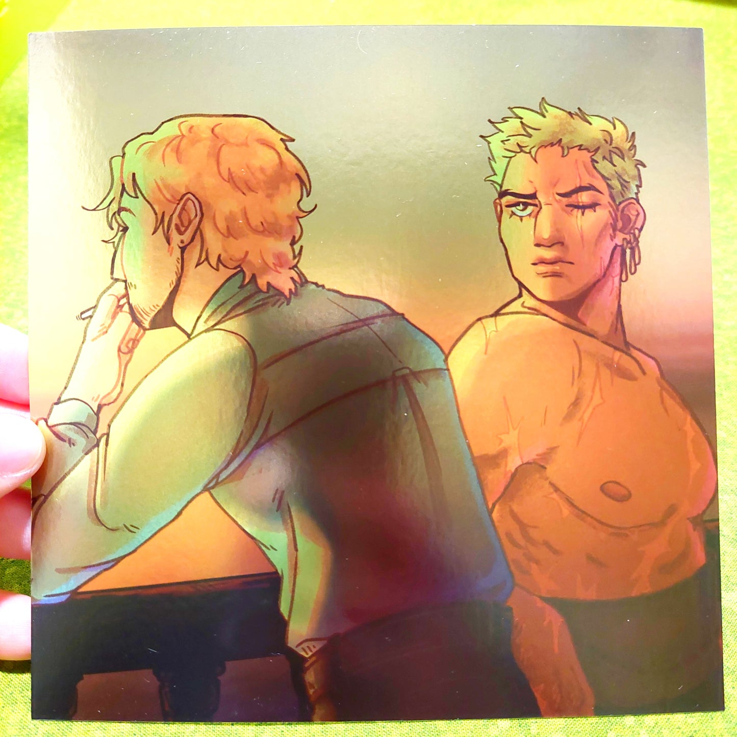 pining zoro reflective print