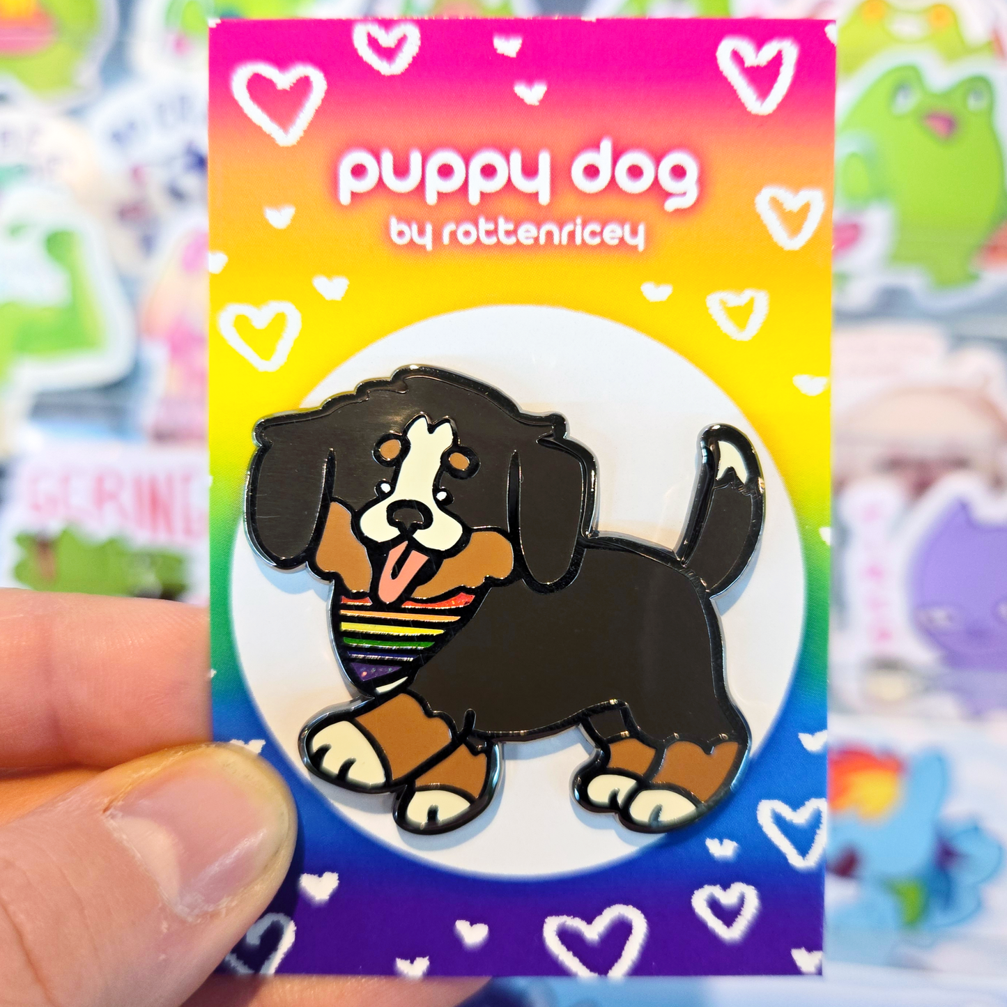 puppy dog - bernese mountain dog pride enamel pin