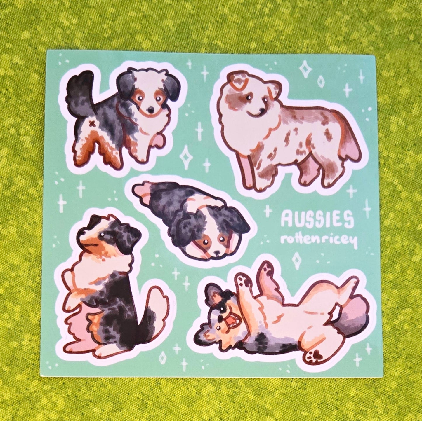 australian shepherd sticker sheet