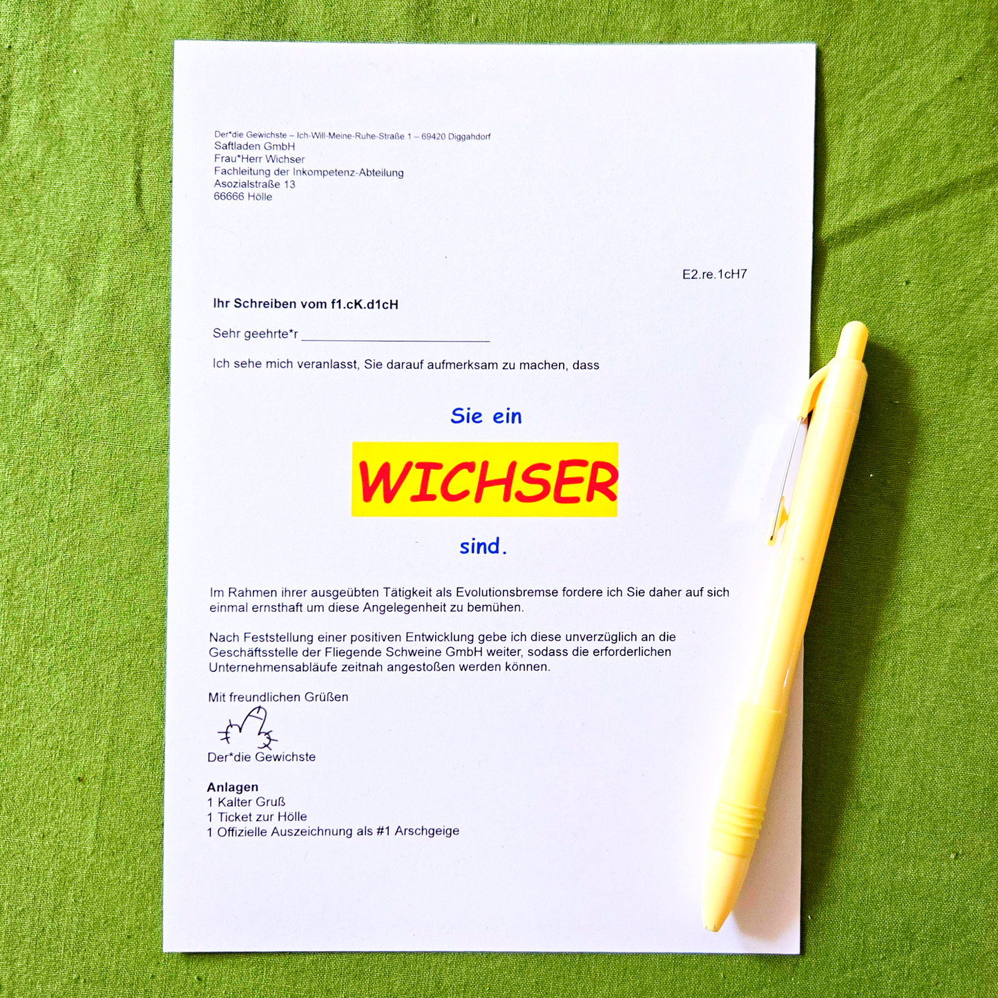 Genormte DIN A5 Wichser Postkarte