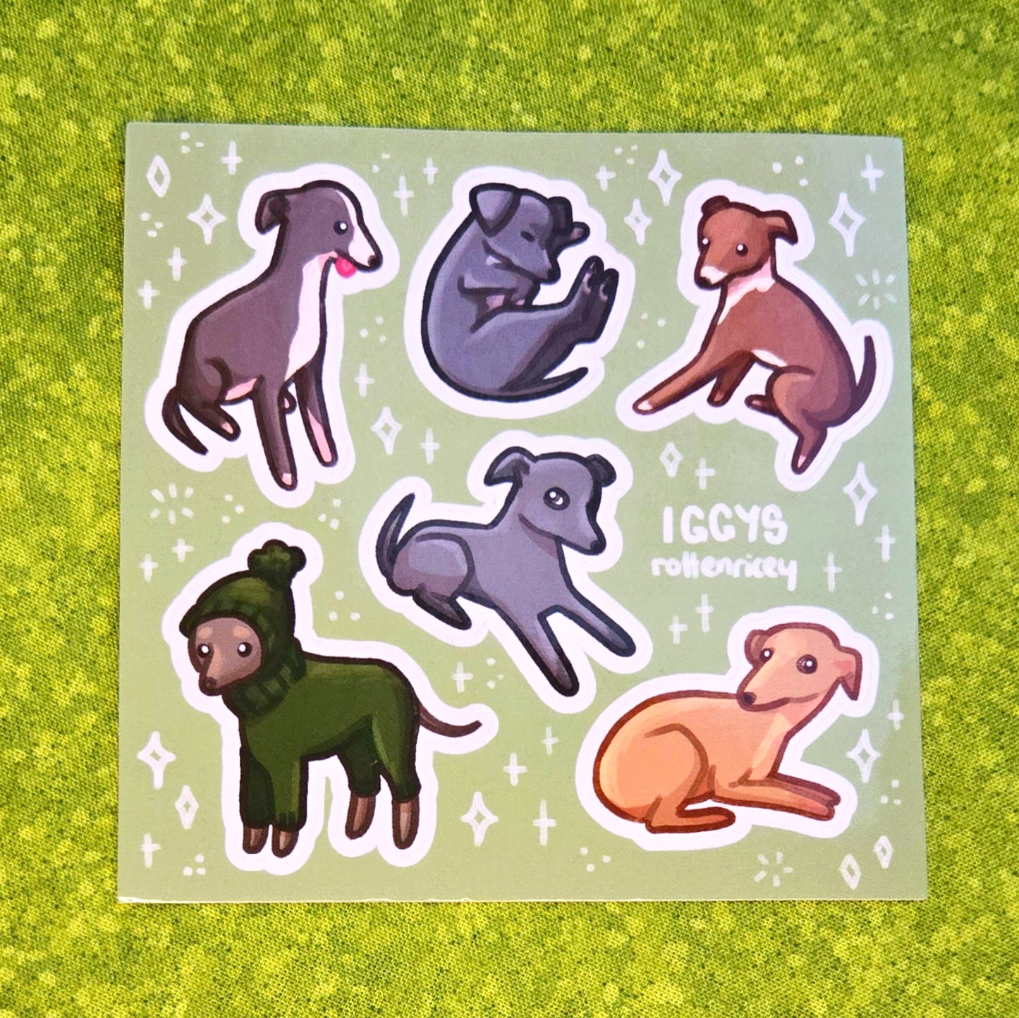 italian greyhound sticker sheet