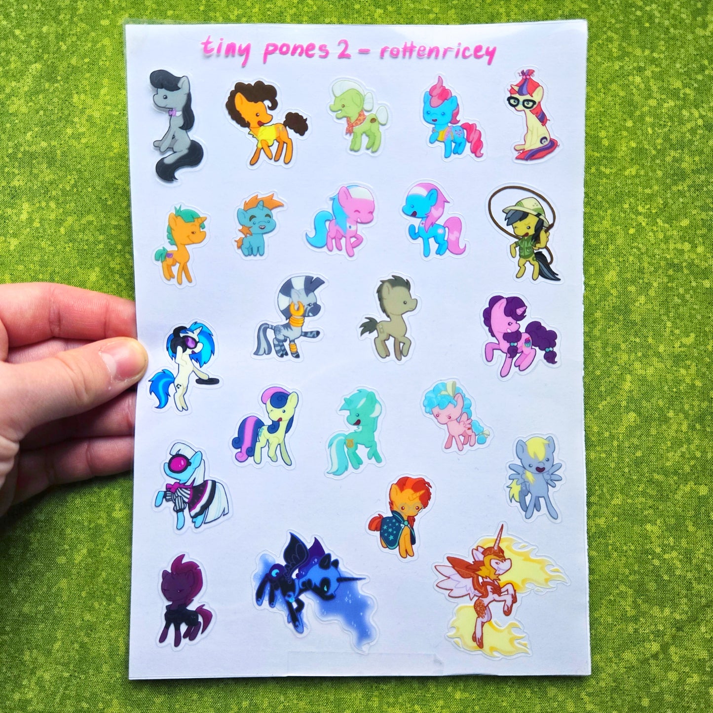 tiny pones 2 transparent sticker sheet