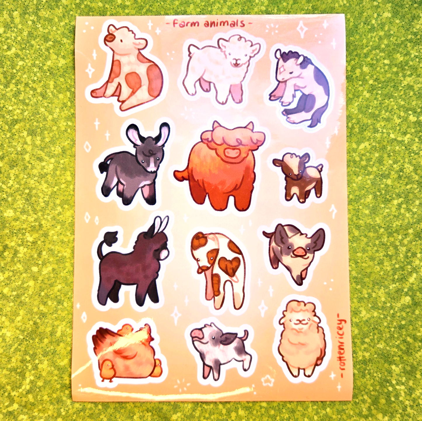 farm animals sticker sheet