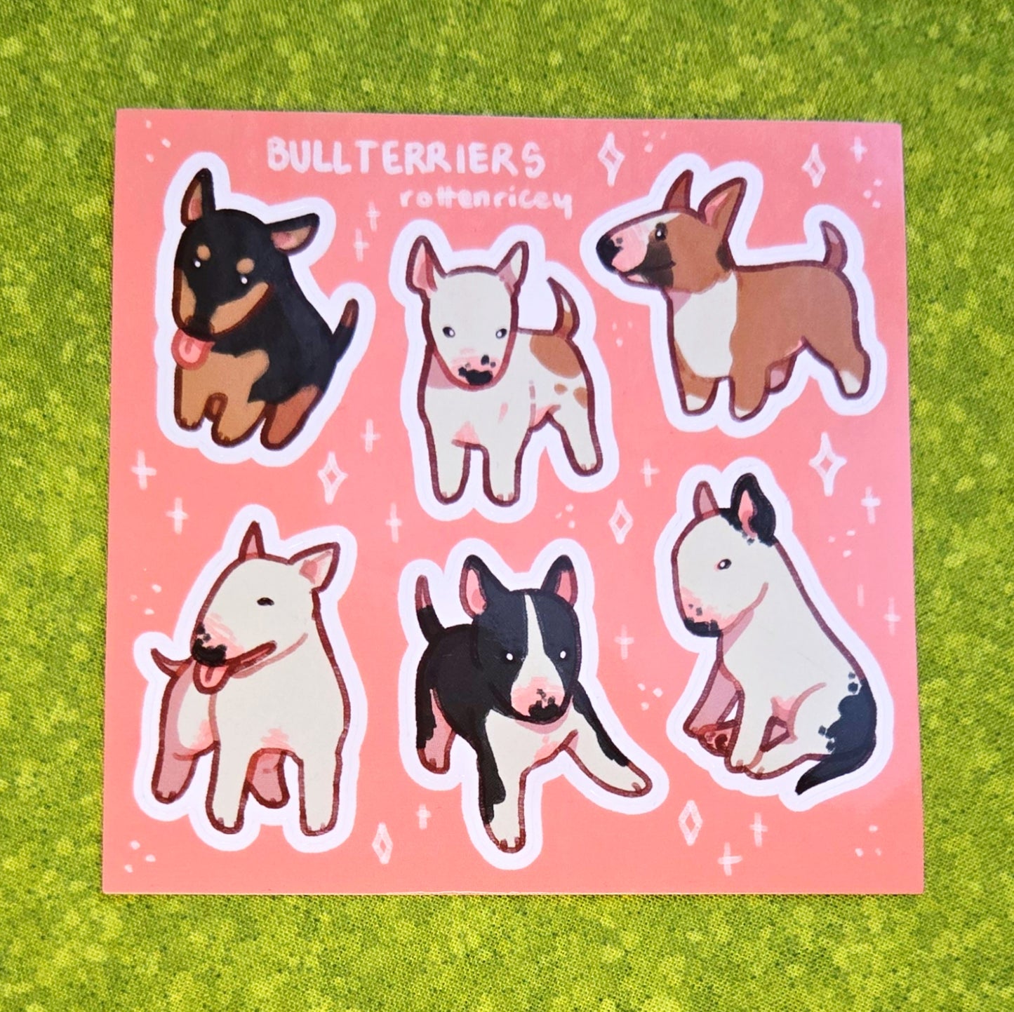 bull terrier sticker sheet
