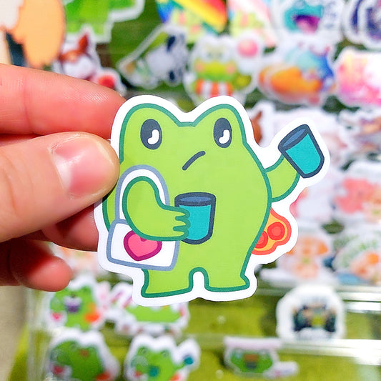 shopping frog sticker