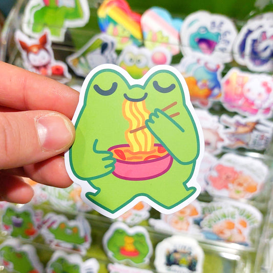ramen frog sticker