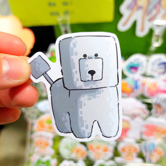 square dog sticker