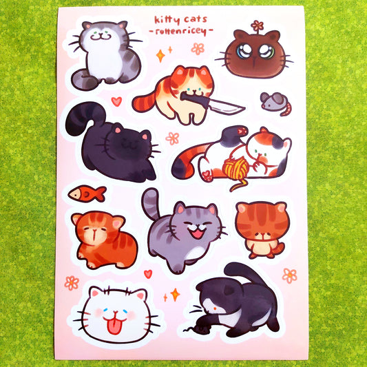 kitty cats sticker sheet