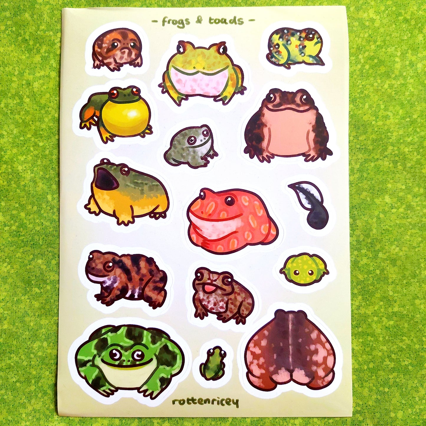 frogs & toads sticker sheet