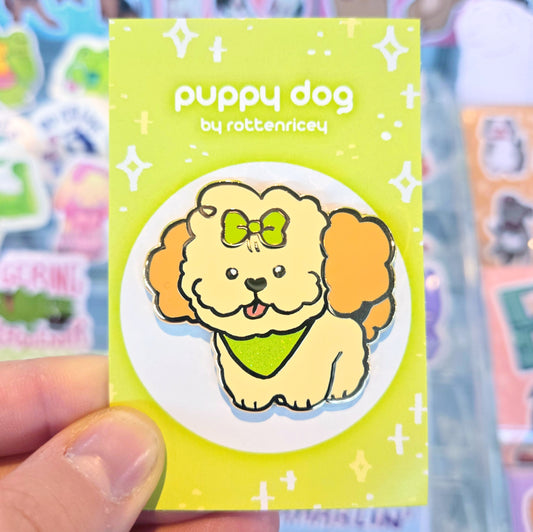 puppy dog poodle enamel pin