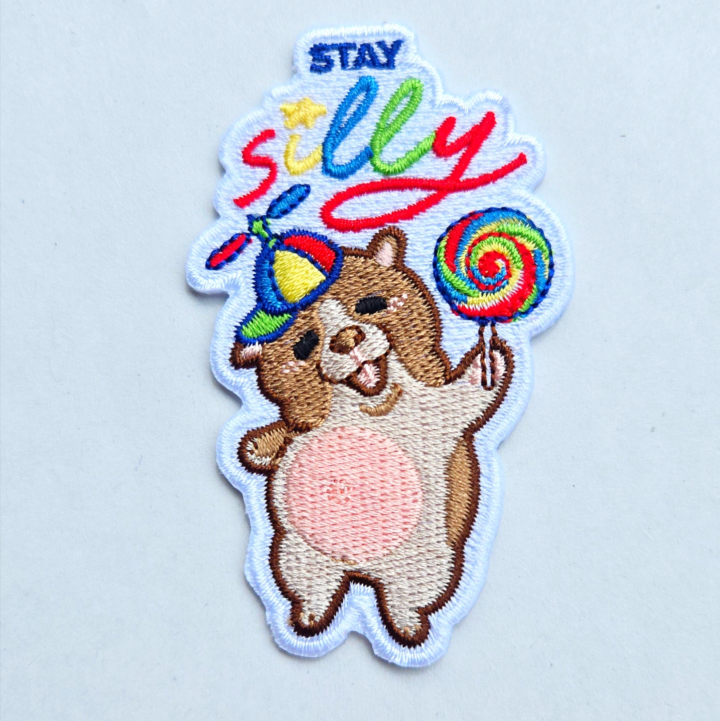 . stay silly pibble iron-on patch