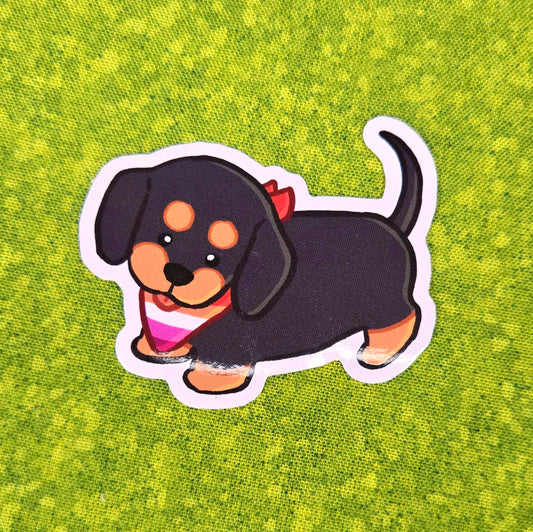 pride puppy wlw dachshund sticker