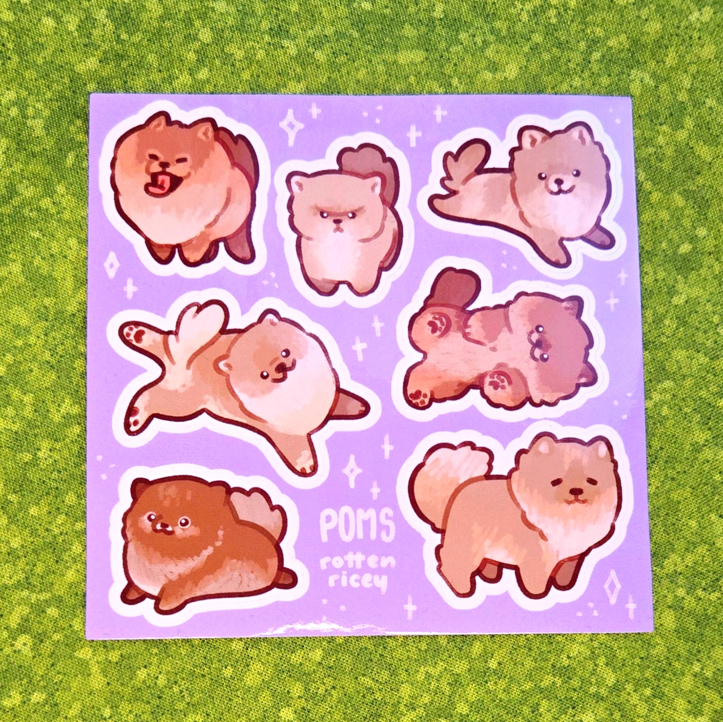 pomeranian sticker sheet