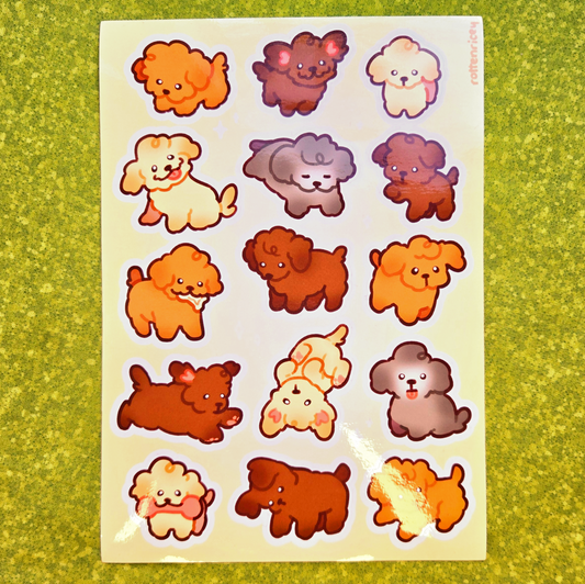 poodle sticker sheet