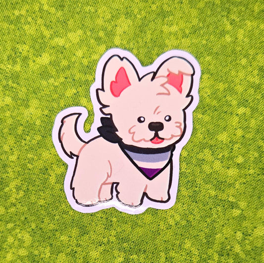 pride puppy asexual westie sticker