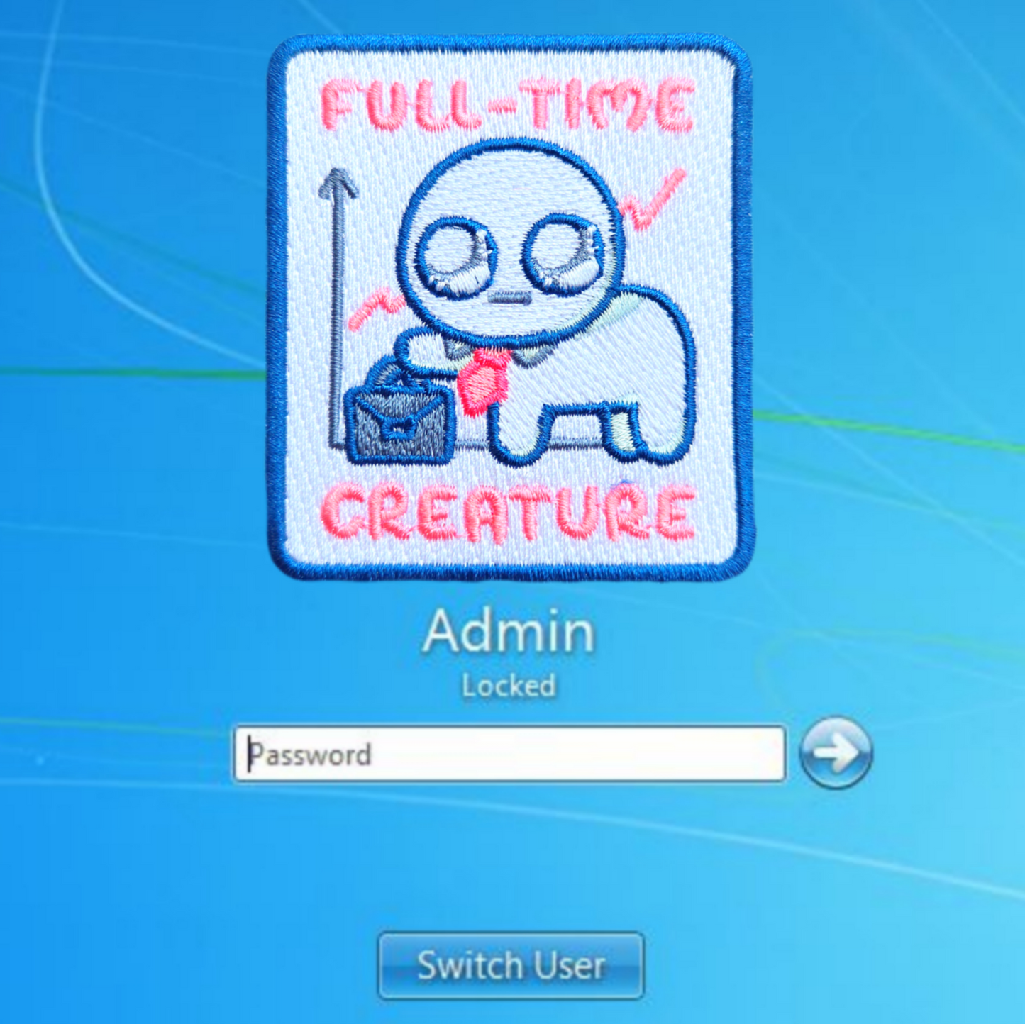 . full time creature iron-on patch