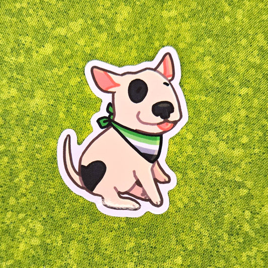 pride puppy aromantic bull terrier sticker