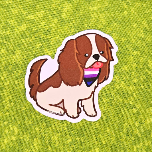 pride puppy gender fluid king spaniel sticker