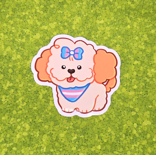 pride puppy trans poodle sticker