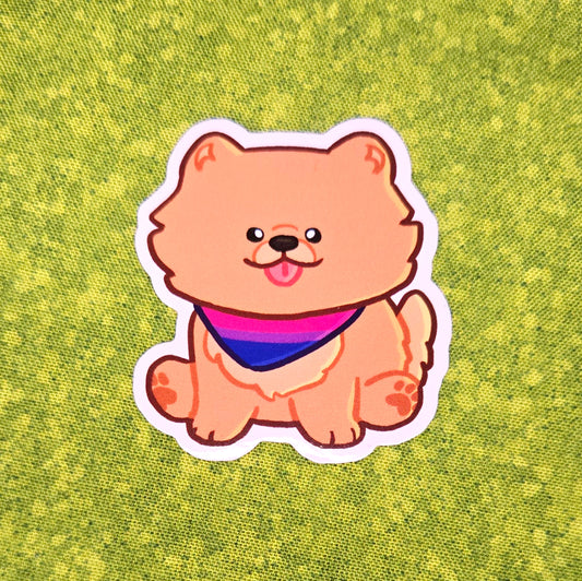 pride puppy bisexual pomeranian sticker