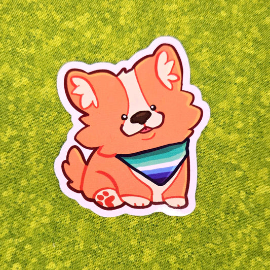 pride puppy mlm corgi sticker