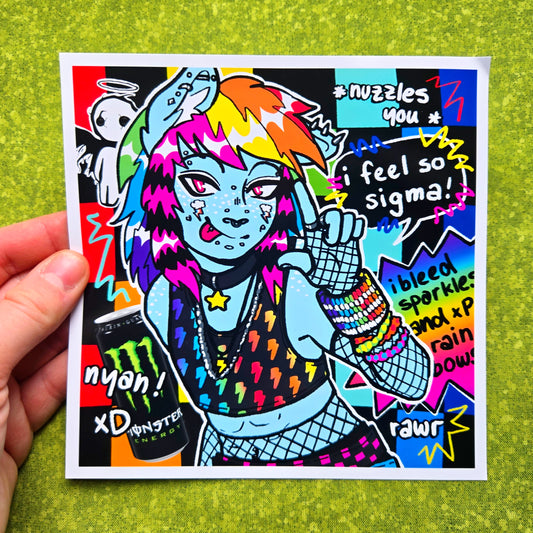 rainbow pony print