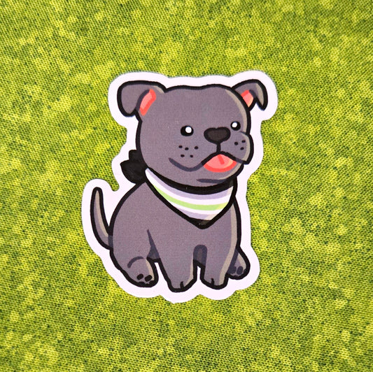 pride puppy agender pitbull sticker